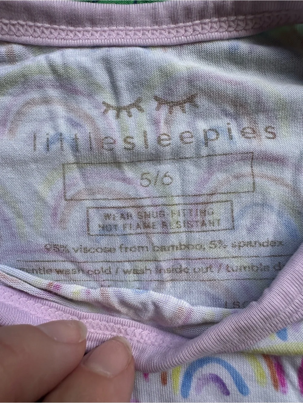 Little sleepies kids Pink Rainbow Print Short Sleeve Pajama Set